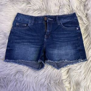 dark wash jean shorts